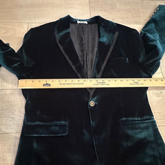 COOFANDY MENS MEDIUM GREEN VELVET BLAZER NWOT CHRISTMAS HOMECOMING - Picture 5 of 11